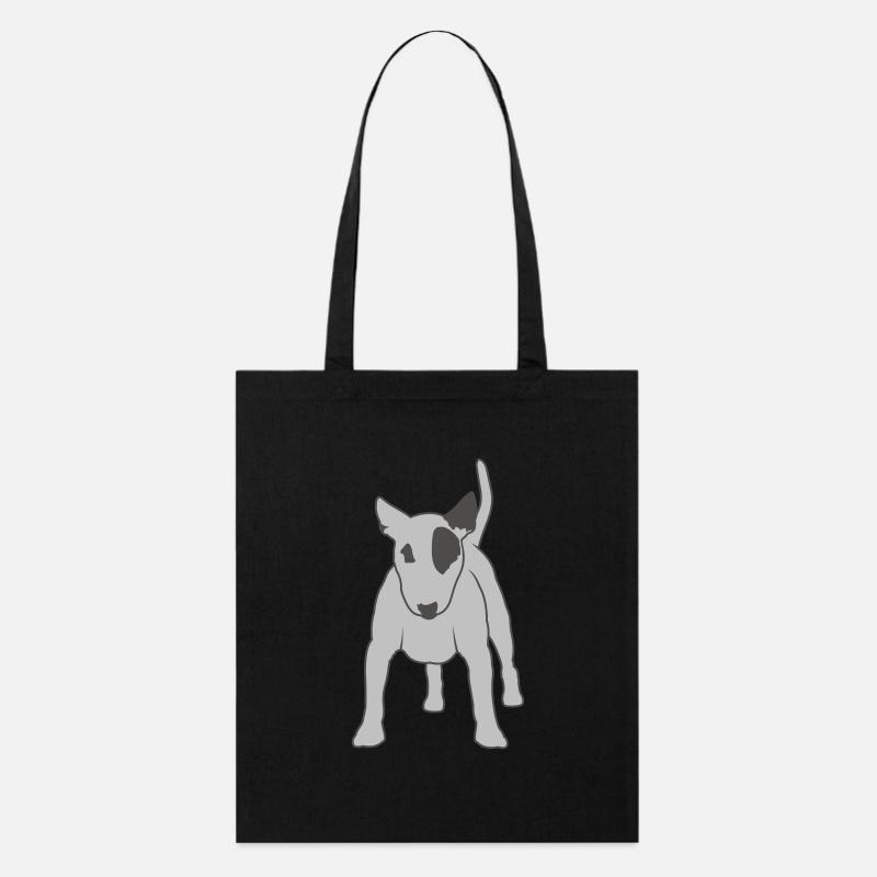dogz_bullterrier_b_outlined - Stanley/Stella Bio-Stoffbeutel - Schwarz