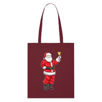 Weihnachtsmann Weihnachten Weihnachtsglocke - Stanley/Stella Bio-Stoffbeutel - Burgunderrot - Vorne