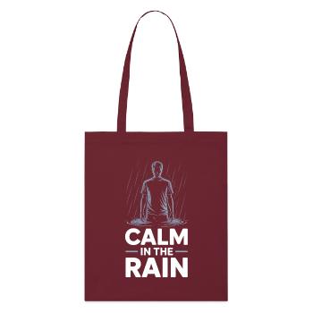 Calm In The Rain Regen - Stanley/Stella Organic Tote Bag - burgundy - Front