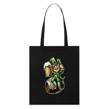 Beer Barrel Leprechaun (Irish Leprechaun) - Stanley/Stella Organic Tote Bag - black - Front