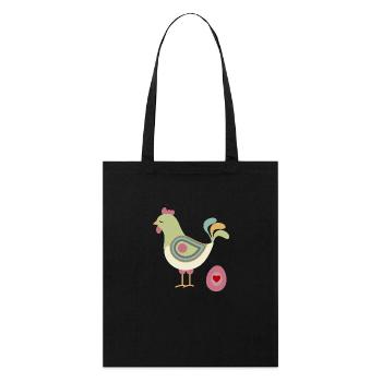 Poule aux oeufs - Tote bag bio Stanley/Stella - noir - Devant