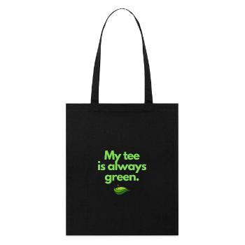 My tee is always green. Be happy and play Golf. - Stanley/Stella Bio-Stoffbeutel - Schwarz - Vorne