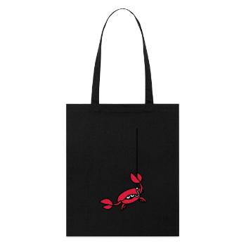 Drôle de crabe coupe une ligne de pêche avec une pince - Tote bag bio Stanley/Stella - noir - Devant