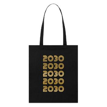 Gold 2030 - Stanley/Stella Organic Tote Bag - black - Front