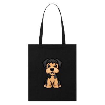 Airedale Terrier Chien Mignon - Tote bag bio Stanley/Stella - noir - Devant