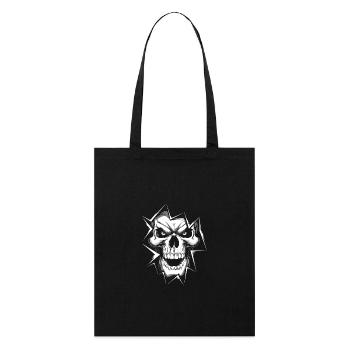 Wütender Skull mit langen Zähnen - Stanley/Stella Bio-Stoffbeutel - Schwarz - Vorne