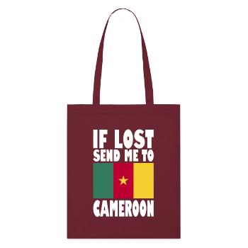 Cameroon Flag Saying - Stanley/Stella Organic Tote Bag - burgundy - Front