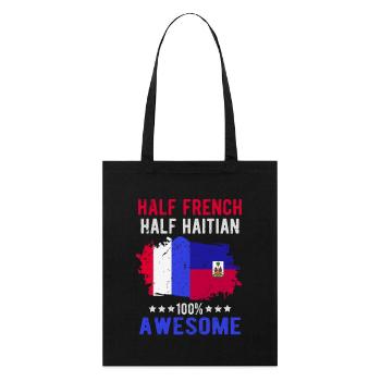 Half French Half Haitian - Stanley/Stella Organic Tote Bag - black - Front