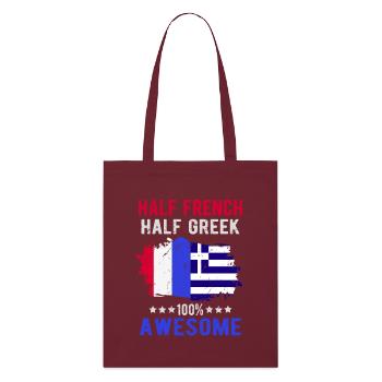 Moitié Français moitié grec - Tote bag bio Stanley/Stella - bordeaux - Devant