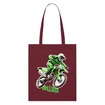 Motocross Stuntman - Stanley/Stella Organic Tote Bag - burgundy - Front