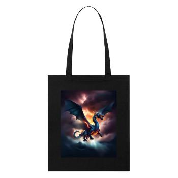 Dragon cool volant au-dessus des nuages - Tote bag bio Stanley/Stella - noir - Devant