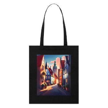 A walk in a city of Denmark - Stanley/Stella Organic Tote Bag - black - Front