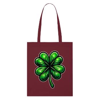 Four-leaf clover - Stanley/Stella Organic Tote Bag - burgundy - Front