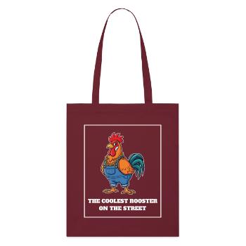 The Coolest Rooster - Stanley/Stella Organic Tote Bag - burgundy - Front