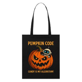 Pumpkin Code : Candy est mon algorithme ! - Tote bag bio Stanley/Stella - noir - Devant