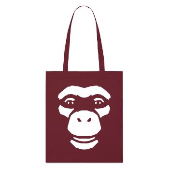 Monkey Face – Wild Jungle Primate Style - Stanley/Stella Organic Tote Bag - burgundy - Front