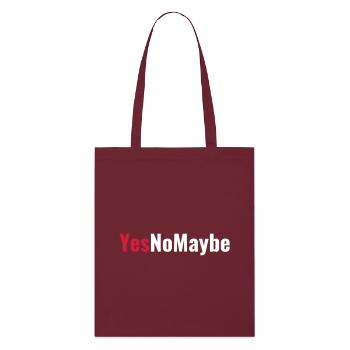 Yes No Maybe Verlobung Liebe Geschenk - Stanley/Stella Bio-Stoffbeutel - Burgunderrot - Vorne