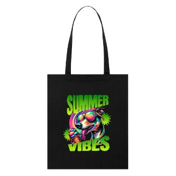 Windhund-Design | Summer Vibes - Stanley/Stella Bio-Stoffbeutel - Schwarz - Vorne