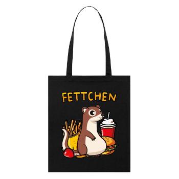 Dickes Frettchen - das Fettchen - Stanley/Stella Bio-Stoffbeutel - Schwarz - Vorne