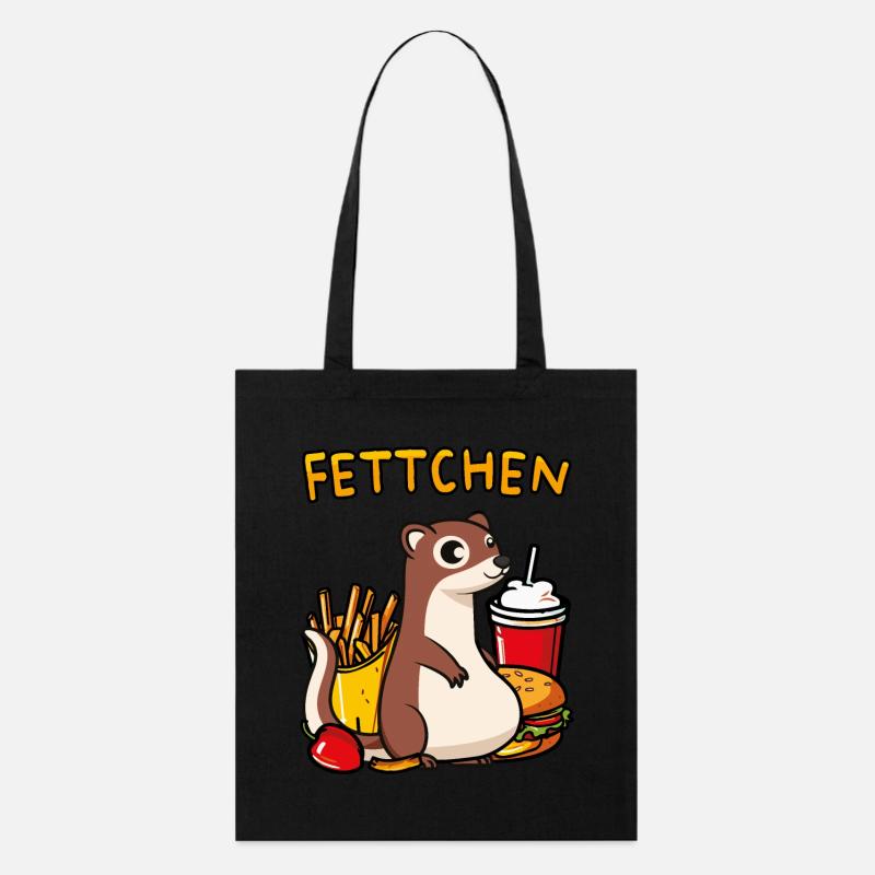 Dickes Frettchen - das Fettchen - Stanley/Stella Bio-Stoffbeutel - Schwarz