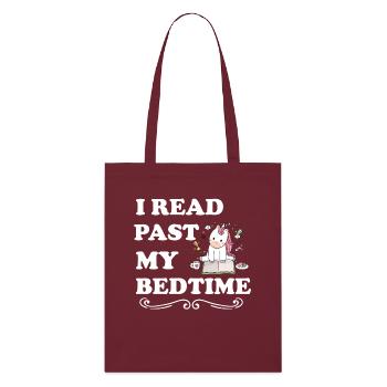 I read unicorn after bedtime - Stanley/Stella Organic Tote Bag - burgundy - Front