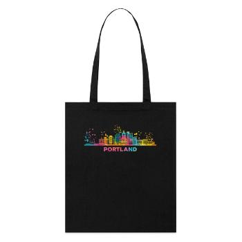 Portlander Skyline Portland - Stanley/Stella Bio-Stoffbeutel - Schwarz - Vorne