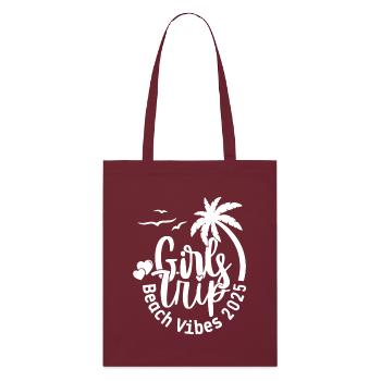 Weekend Girls Trip Beach Vibes 2025 - Stanley/Stella Bio-Stoffbeutel - Burgunderrot - Vorne