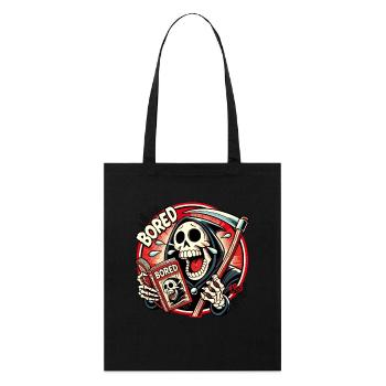 Grim Reaper riant lisant un magazine de bande dessinée - Tote bag bio Stanley/Stella - noir - Devant