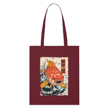 Poisson koï japonais - Tote bag bio Stanley/Stella - bordeaux - Devant