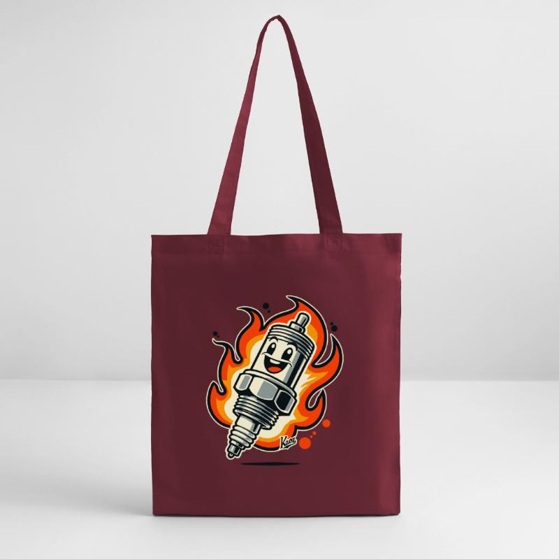 Cheerful spark plug on fire Stanley/Stella Organic Tote Bag