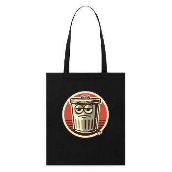 Boredom, not interested, funny trash can - Stanley/Stella Organic Tote Bag - black - Front
