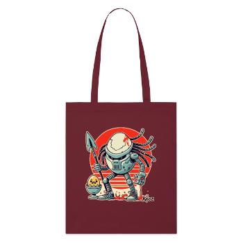 Alien Creature: Defender of the Breakfast Egg - Stanley/Stella Organic Tote Bag - burgundy - Front