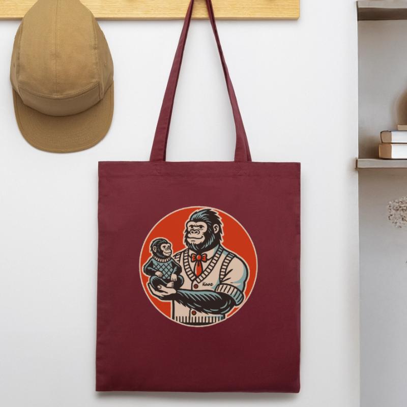 Papa gorille avec bébé Tote bag bio Stanley/Stella
