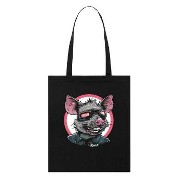 Cool rat with glasses and leather jacket - Stanley/Stella Organic Tote Bag - black - Front