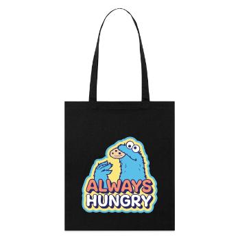 Sesamstraße Krümelmonster Design Always Hungry - Stanley/Stella Bio-Stoffbeutel - Schwarz - Vorne