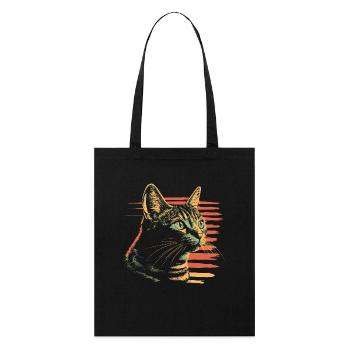 Bengal cat vintage - Stanley/Stella Organic Tote Bag - black - Front