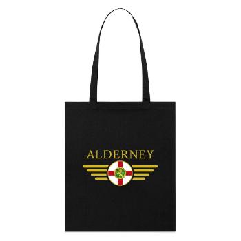 J’aime Aurigny, T-shirt design de style élégance - Tote bag bio Stanley/Stella - noir - Devant