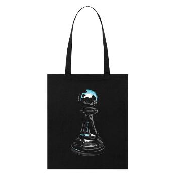 Schach Bauer Pawn Schachspieler Logo Schachverein - Stanley/Stella Bio-Stoffbeutel - Schwarz - Vorne