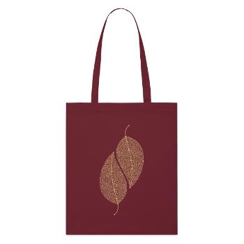 Feuilles décoratives - Tote bag bio Stanley/Stella - bordeaux - Devant