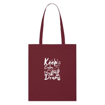 Keep calm and play drums - Stanley/Stella Organic Tote Bag - burgundy - Front