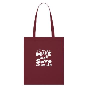 I was made to save animals - Stanley/Stella Bio-Stoffbeutel - Burgunderrot - Vorne