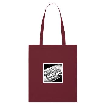 90s cult objects: Comic look for Walkman & Co. - Stanley/Stella Organic Tote Bag - burgundy - Front