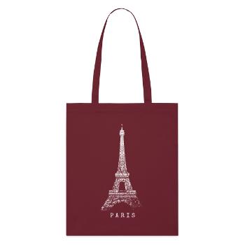 Paris Eiffelturm Vintage Skyline I Love Frankreich - Stanley/Stella Bio-Stoffbeutel - Burgunderrot - Vorne