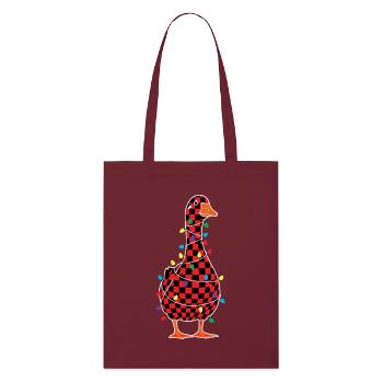 Humor Goose Christmas Plaid Red Plaid - Stanley/Stella Organic Tote Bag - burgundy - Front