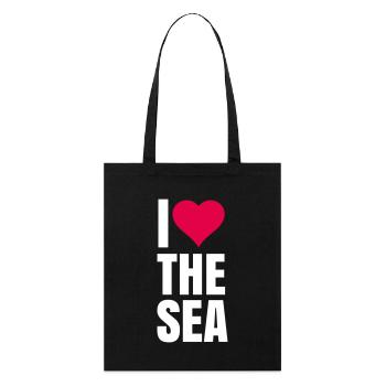 I love the sea - Stanley/Stella Organic Tote Bag - black - Front