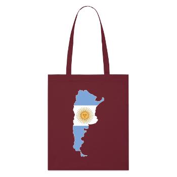 Argentinien Landkarte Flagge - Stanley/Stella Bio-Stoffbeutel - Burgunderrot - Vorne