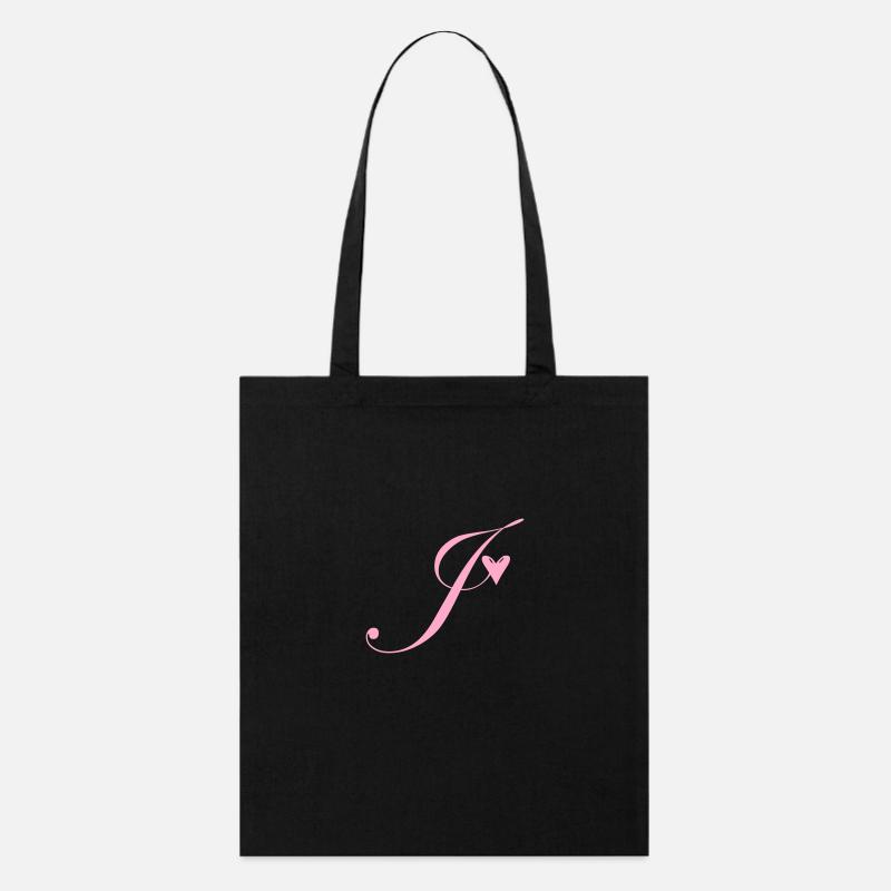 Monogramm J Herz Ranke - Stanley/Stella Bio-Stoffbeutel - Schwarz