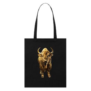 Bison - Stanley/Stella Bio-Stoffbeutel - Schwarz - Vorne
