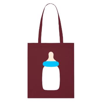 Baby 2025 Geburt Familie Geschenk Geschenkidee - Stanley/Stella Bio-Stoffbeutel - Burgunderrot - Vorne