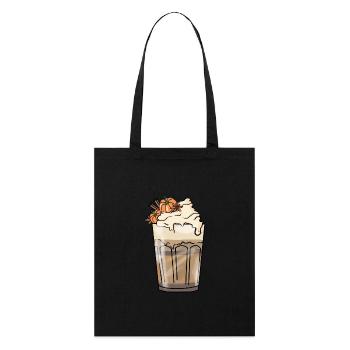 Kürbis Latte Macchiato - Latte à la citrouille et aux épices - Tote bag bio Stanley/Stella - noir - Devant